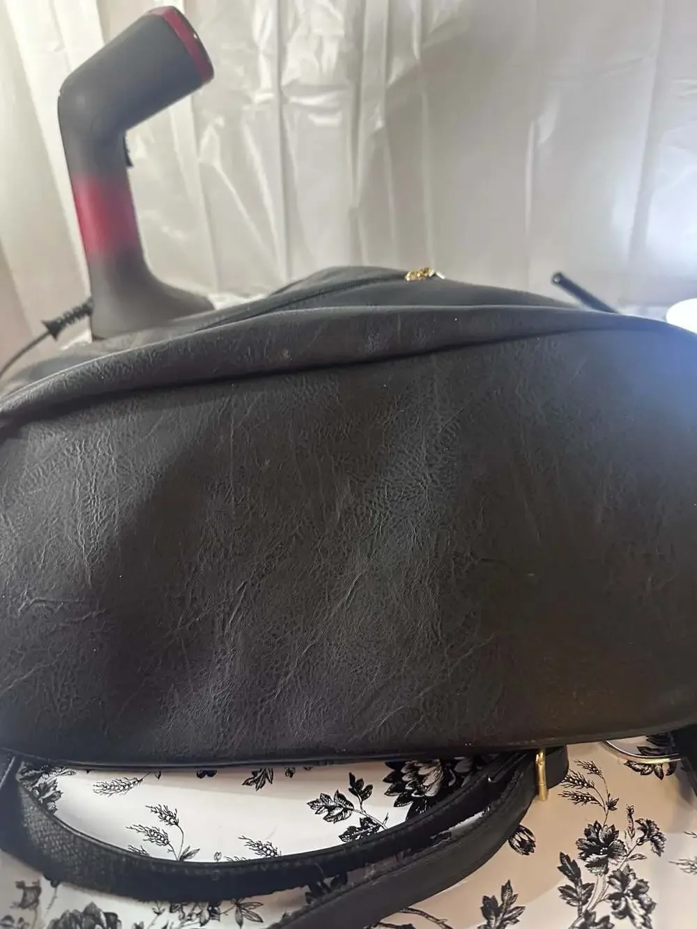 Unbranded Women's Black Faux Leather Multi-Zip Satchel Tote Handbag